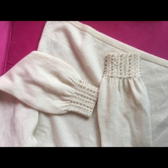 100% cashmere and pearl embellished sweater - Picture 3 of 5